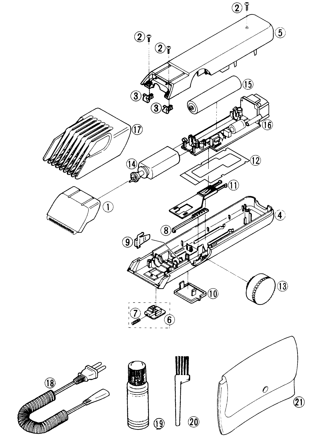 panasonic er2031k trimmer parts