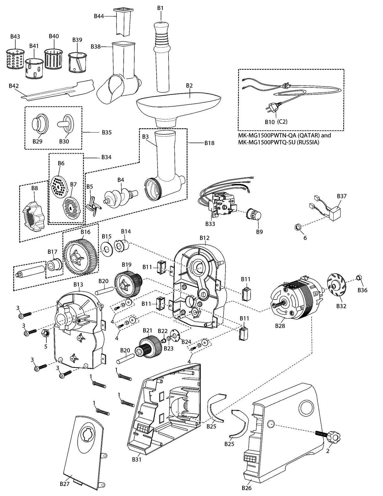 MK-MG1510WTQ-KZ: Exploded View