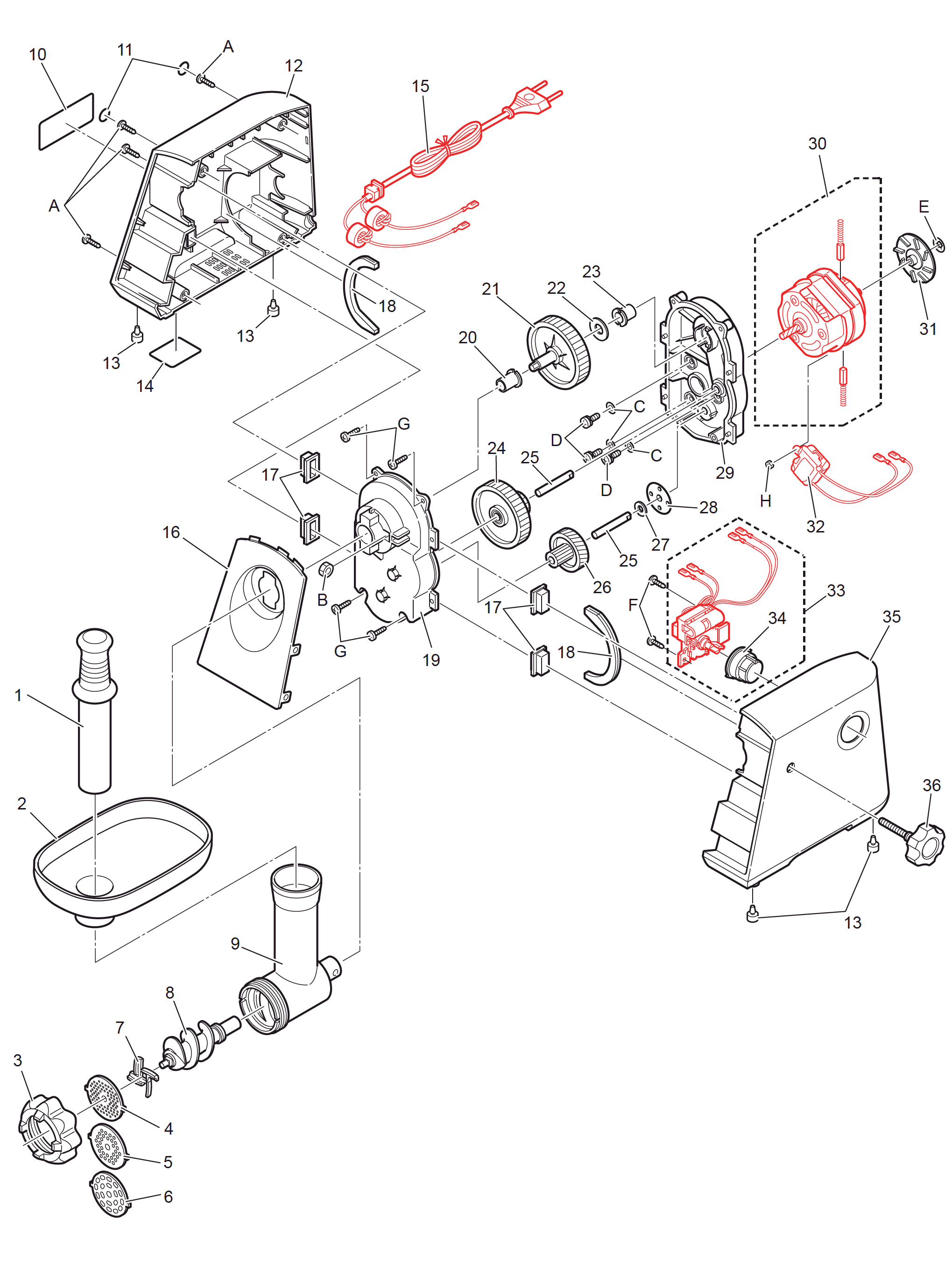 MK-ZG1500BTQ: Exploded View