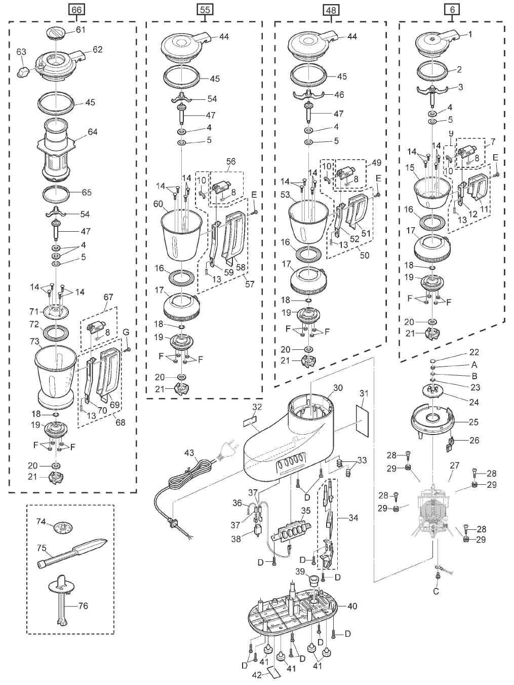 MX-AC400WTQ: Exploded View